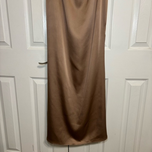 Fame & Partners Brown Cowl Neck Libra Dress - Picture 9 of 11